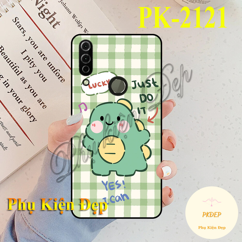 Ốp lưng Vsmart Joy 3 - Ốp dẻo đen in hình Khủng long xanh cute