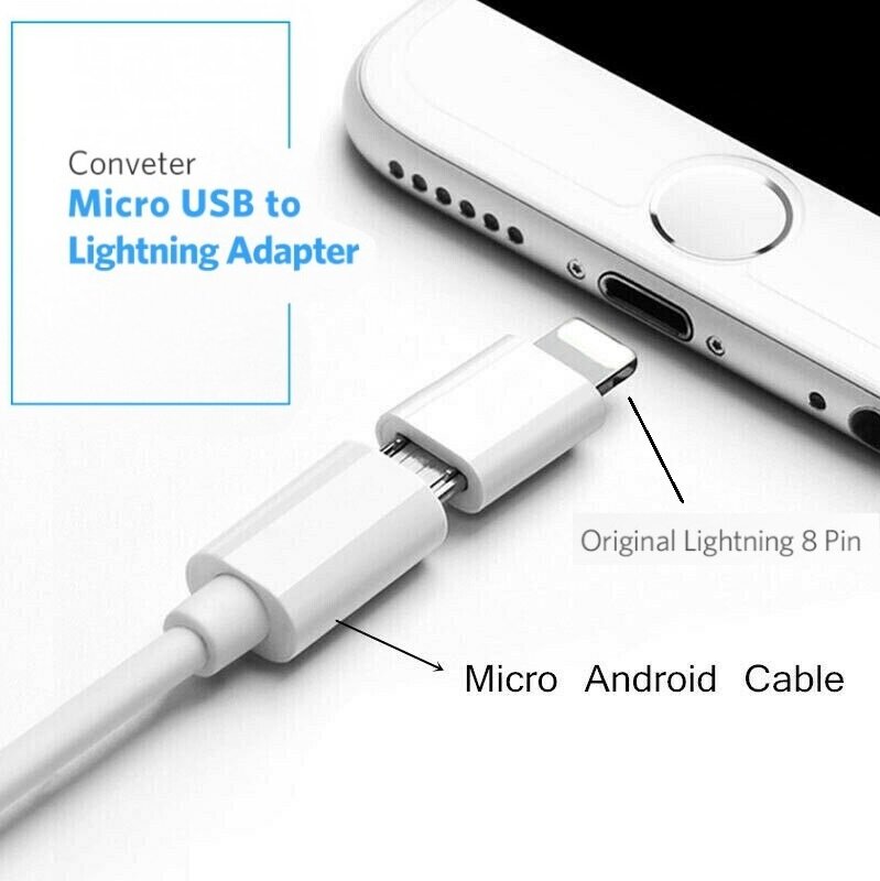 [Songful] 2 chiếc Lightning to Bộ chuyển đổi Micro USB tương thích với iPhone 11x9 8 7 6 5S iPad Air Mini iPod iOS tương thích với bộ chuyển đổi iPhone Android