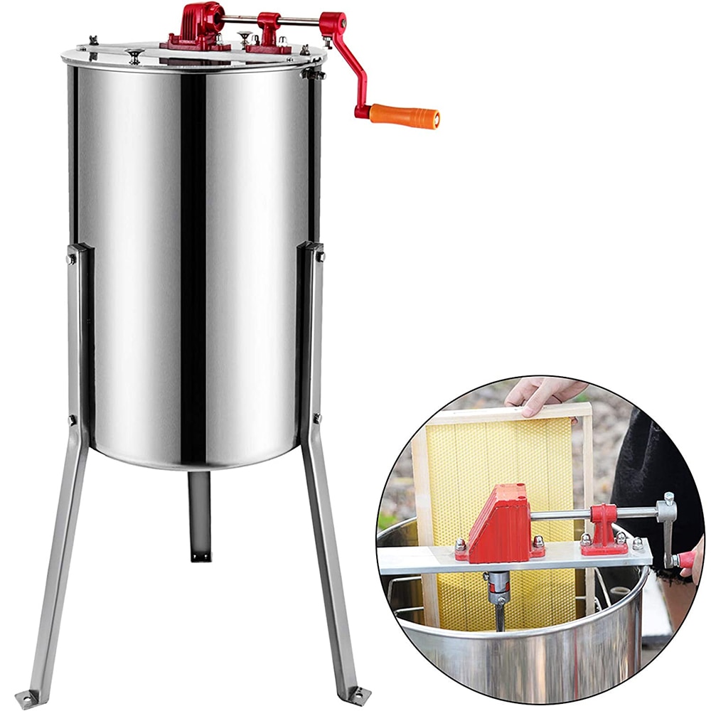 VEVOR 3 Frame Manual Honey Extractor Stainless Steel Honeycomb Spinner Crank Bee Honey Centrifuge Beekeeping Equipment Supplies ราคา 14,282 บาท*ส่งฟรี
