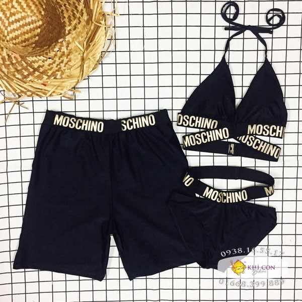 Couple đồ đôi đi biển moschino