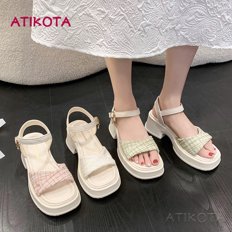 Atikota รองเท้าแตะ พื้นหนา ระบายอากาศได้ดี แบบเรียบง่าย แฟชั่นแฟรี่ สําหรับผู้หญิง ราคา 448 บาท*ส่งฟรี