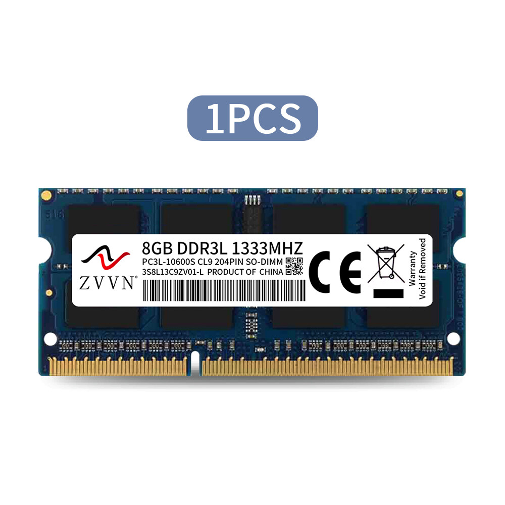 Notebook Memory ZVVN 8GB DDR3L 1333 PC3L 10600 1.35V 204-Pin SO-DIMM RAM