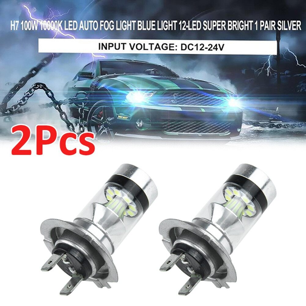 2 chiếc bóng đèn h7 100w 10000k đèn led xe hơi trắng drl đèn lái xe đèn pha đèn sương mù 12v 360 độ xoay