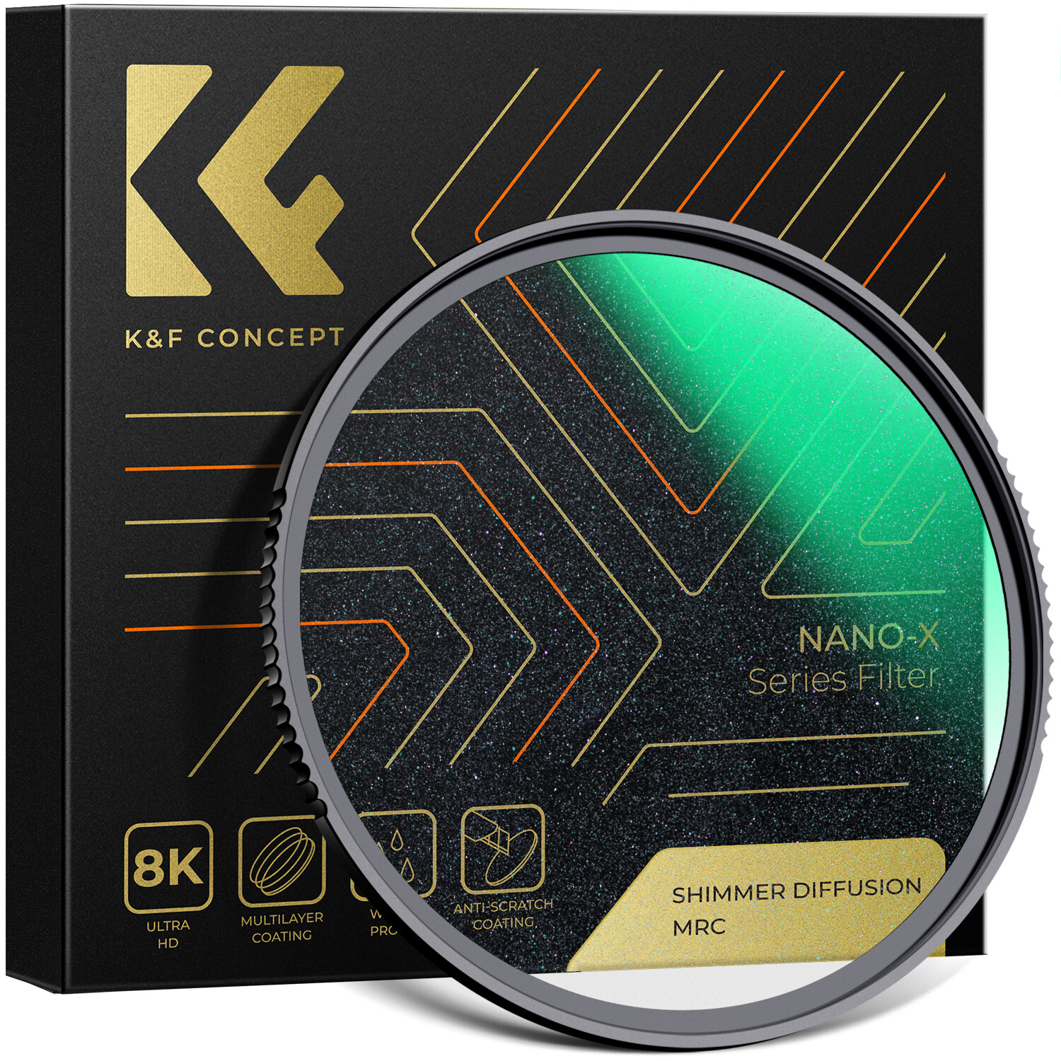 K&f concept 49mm-82mm shimmer diffusion 1 nano x microlight mirror glass filter with 28 layers coatings for camera lens 49mm 58mm 62mm 67mm 77mm 82mm