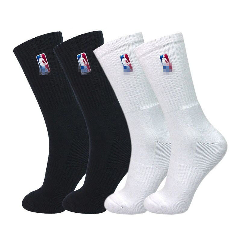 NBA vớ mùa hè Ống cao nam Vớ thể thao nam giới tất cho chạy bộ vớ bóng rổ Dày Trắng dệt kim cotton s