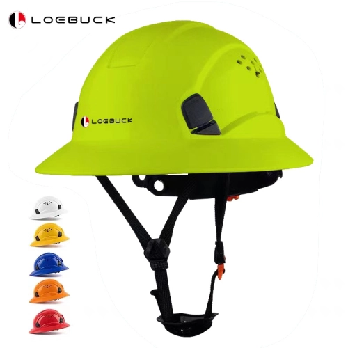 LOEBUCK หมวกกันน็อควิศวกรรมหมวกระบายอากาศ abs หมวกกันน็อคปีกใหญ่ม่านบังแดดป้องกันการชนกันสีเขียว