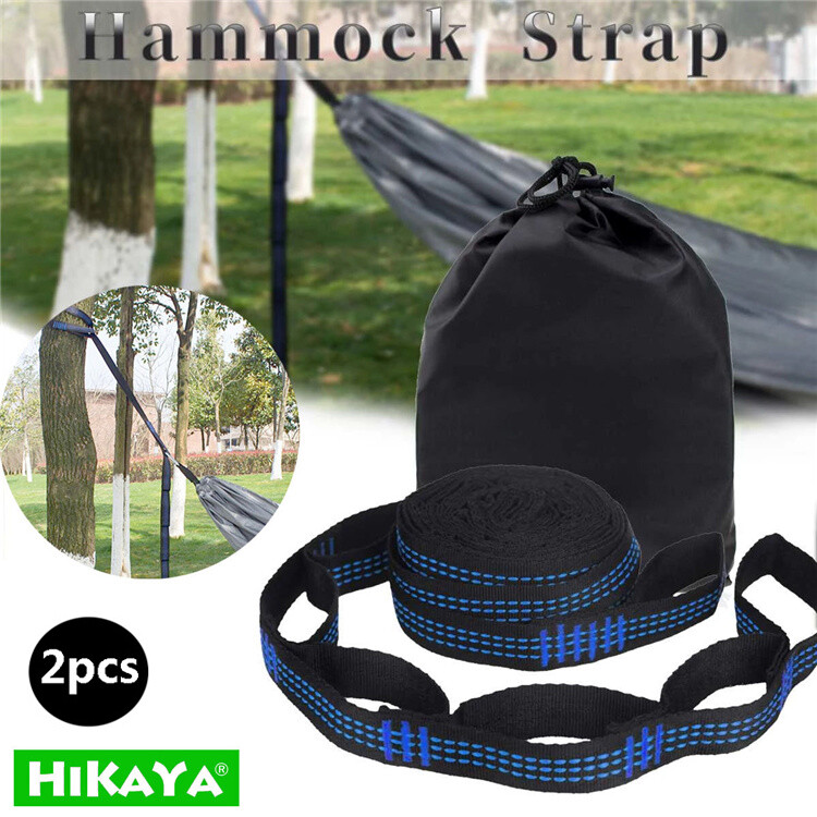 Hikaya dây đai võng, 2 dây buộc võng cắm trại gia cố đặc biệt, 5 + 1 vòng dây võng, dây xích đu treo, chịu lực cao