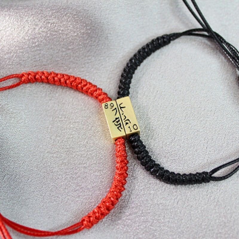 Một cặp tám hoặc chín không thể tách rời Mười Vòng tay cặp đôi cho nam và nữ sinh viên cặp đôi vòng tay màu đen và eed dây đeo tay Thư tình