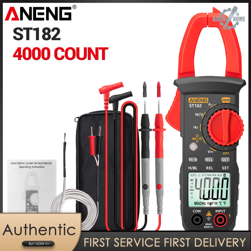 Aneng đồng hồ kẹp dòng điện xoay chiều kỹ thuật số đếm st182 pro 4000 đồng hồ vạn năng phạm vi tự động 400a với đèn nền đồng hồ đo điện áp kẹp đồng hồ đo ampe kế kiểm tra ncv đồng hồ đo thông dụng máy đo nhiệt độ