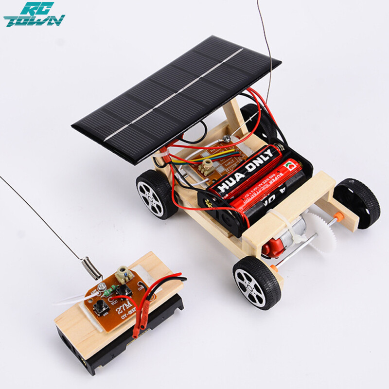 RCTOWN Tự Làm Bằng Gỗ Sử Dụng Năng Lượng Mặt Trời Xe Hơi Điều Khiển Từ Xa Lắp Ráp Ghép Hình Khoa Học Xe Đồ Chơi Set Đối Với Trẻ Em