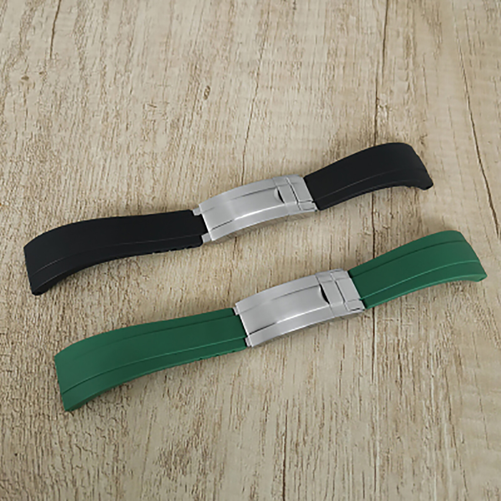 Dây đeo đồng hồ 20mm + khóa dây đeo đồng hồ cao su không phát sáng + khóa kéo bằng thép không gỉ phụ kiện đồng hồ