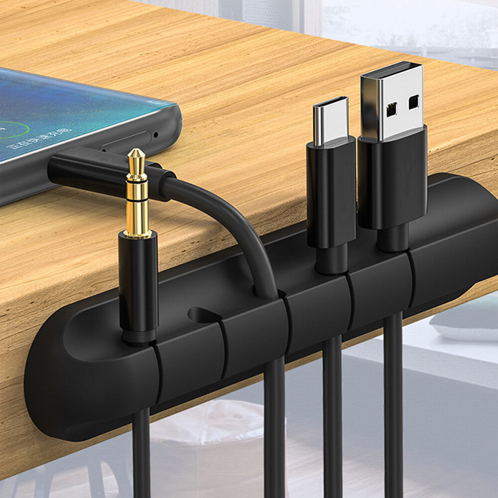 Dụng Cụ Sắp Xếp Cáp USB Bằng Silicon Kẹp Quản Lý Gọn Gàng Để Bàn Kẹp Giữ Cáp Cho Chuột Dụng Cụ Sắp Xếp Dây Tai Nghe
