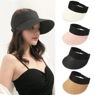 WEARXUNKANGDA Women Casual Foldable Wide Brim Sun Hat Straw Cap Beach Hat Visors (6)