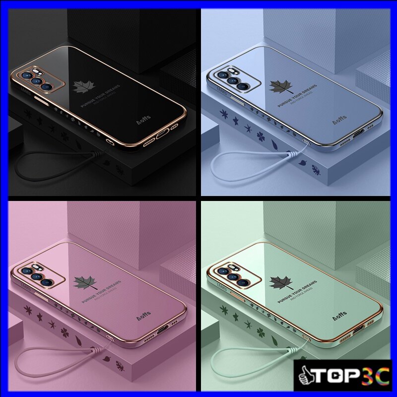 Ốp lưng oppo reno6z 5g ốp lưng điện thoại lá phong cạnh thẳng fy