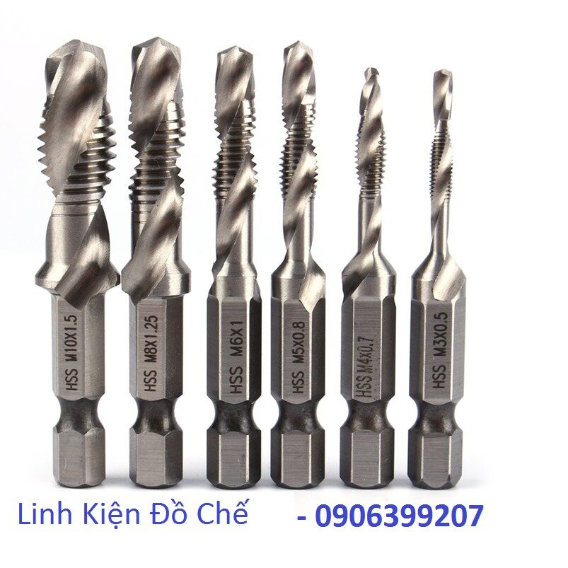 Bộ 6 mũi khoan taro ren hss m3 - m10