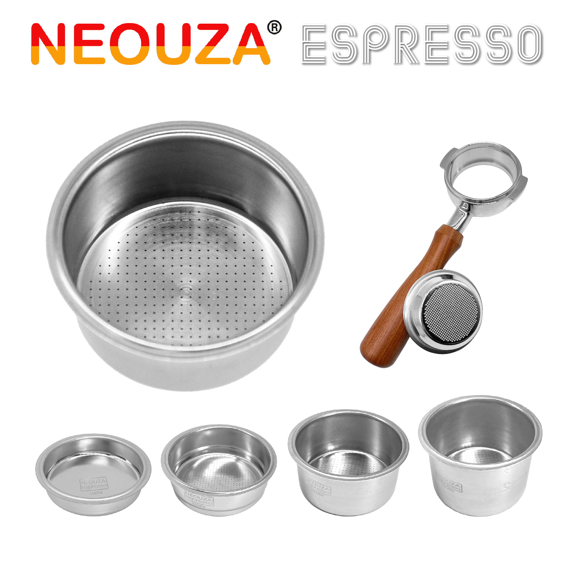 Neouza Filter Basket 51mm for Espresso Coffee Machine，Espresso Accessories，Barista Replacement Parts，1/2/4 Cup ราคา 89 บาท*ส่งฟรี