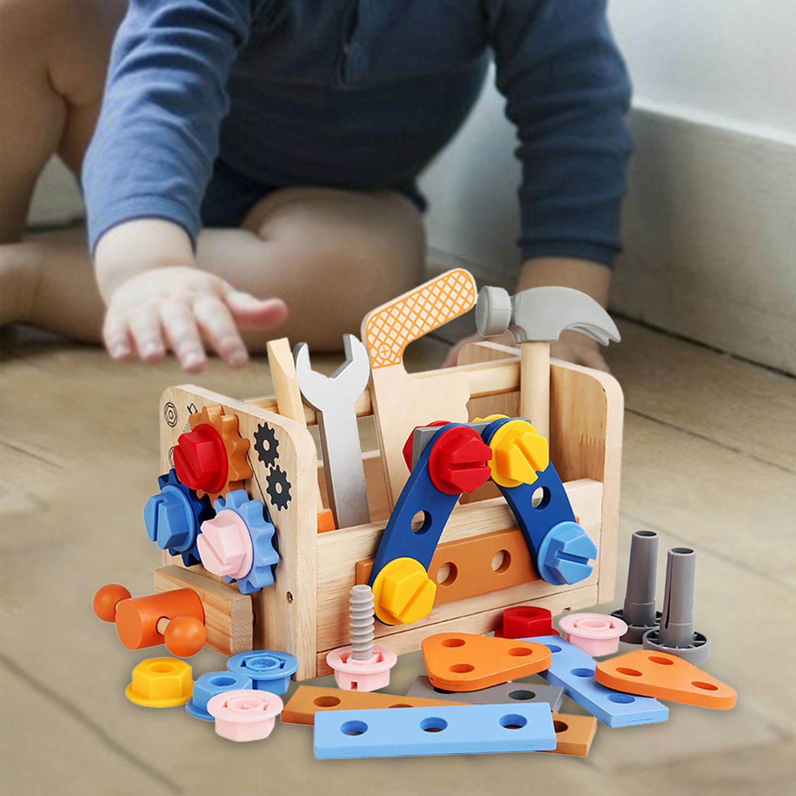 Kids Tool Set Tool Set Develops Fine Motor Skills Pretend Play Construction Toy Toddler Tool Set with Tool Box for Kids Boy