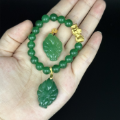 Pixiu Piyao Jade Stone Bracelet - Luck, Wealth, Love