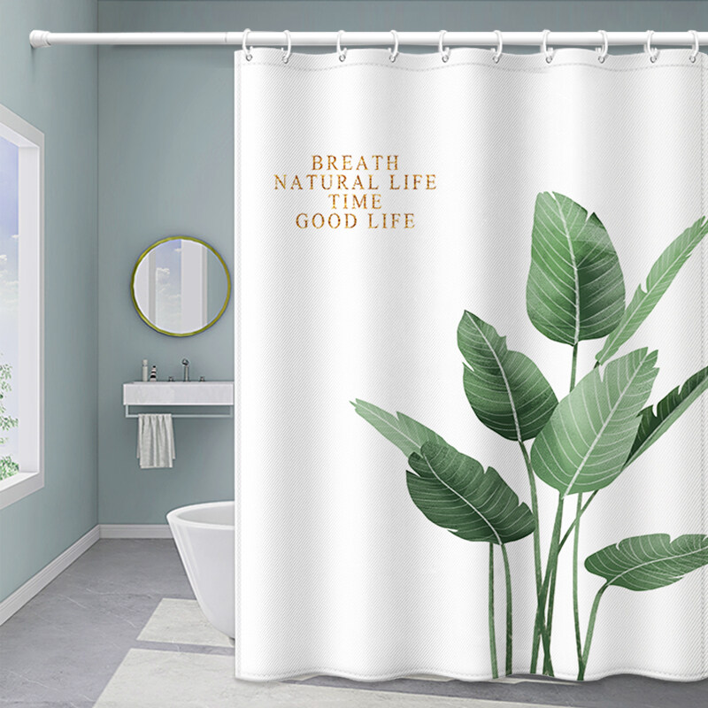 Sage xanh Bạch đàn rèm tắm, lá cây màu nước với đồ trang trí phòng tắm hoa