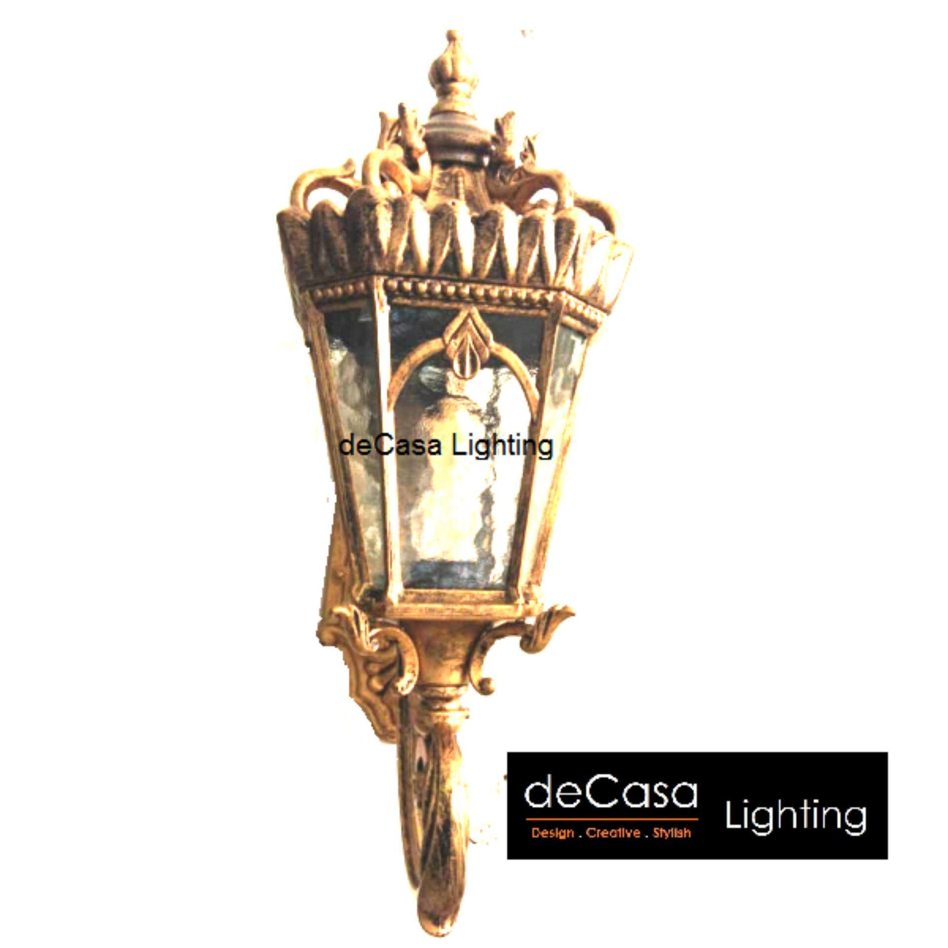 Decasa Antique Brass Outdoor Wall Light Gold Colour Wall Light Classic