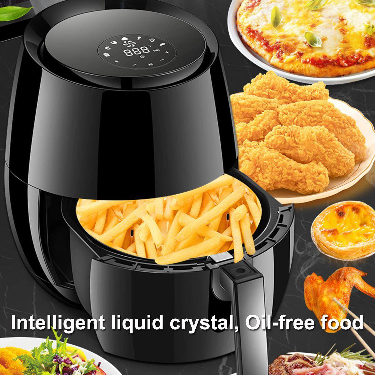 EU plug 1400W 220 V-5.2L Multi-Purpose อุณหภูมิควบคุมน้ำมันฟรีหม้อทอด Air fryer LCD หน้าจอสัมผัส