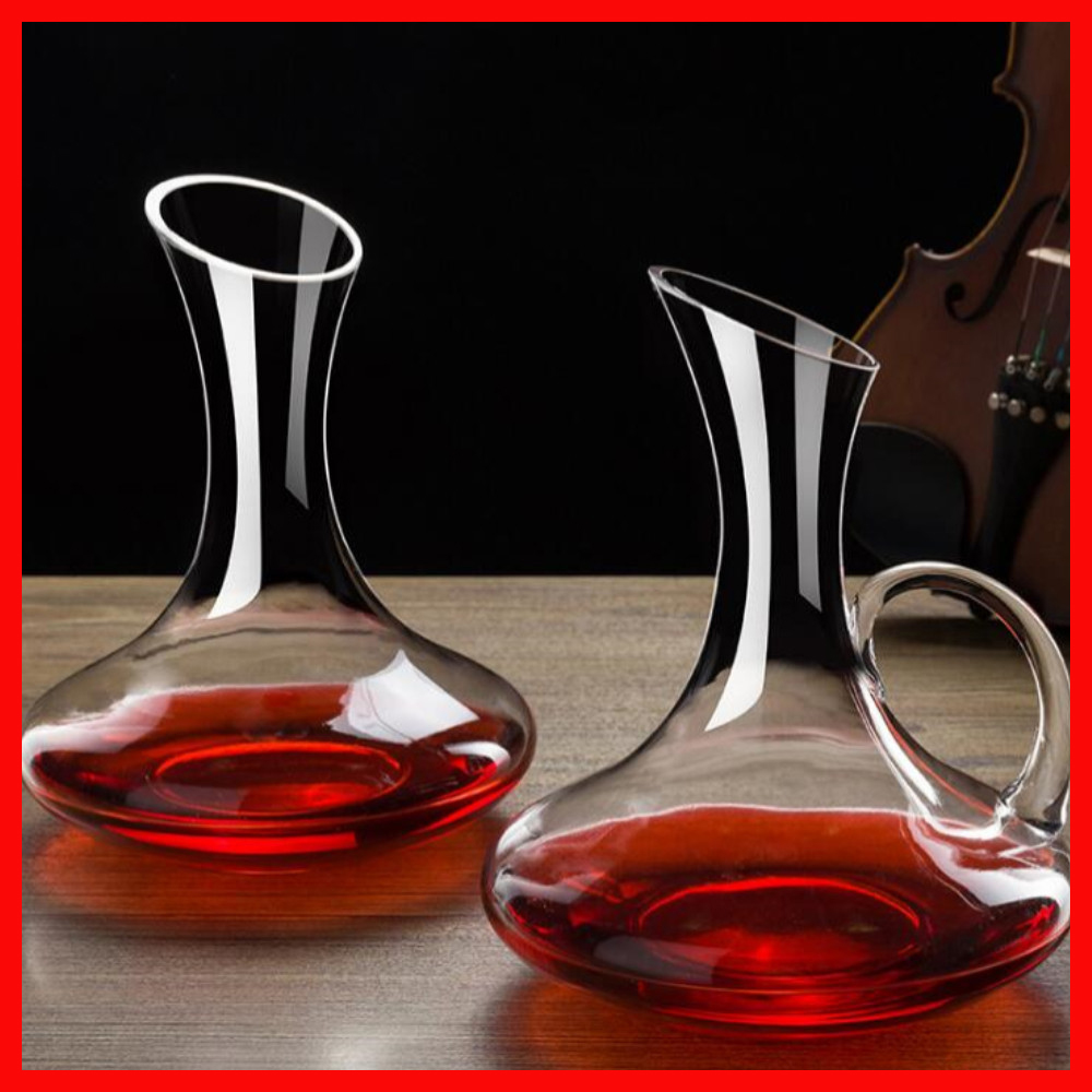 Bình chiết rượu vang đỏ 1500ml bình rót rượu bình chiết thủy tinh pha lê không chì bình đựng rượu vang đỏ bình chiết miệng xiên bình rượu/bộ rượu/quà tặng