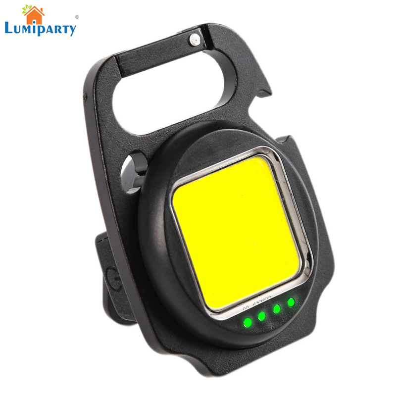 Lumiparty đèn móc khóa led mini đèn làm việc cob ngoài trời di động đa năng đèn pin có nam châm mạnh