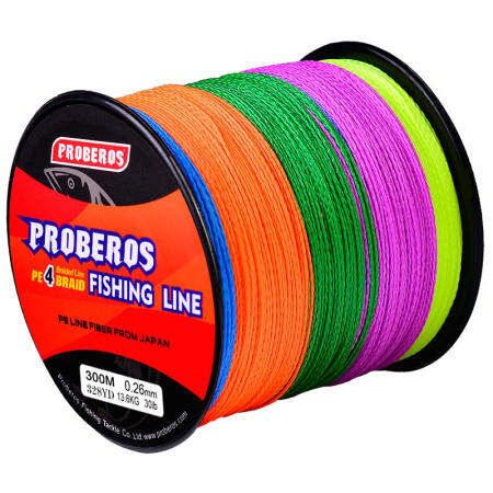 Proberos Multicoloured Silk Fishing Line - 300m, 4 Strands (Brand