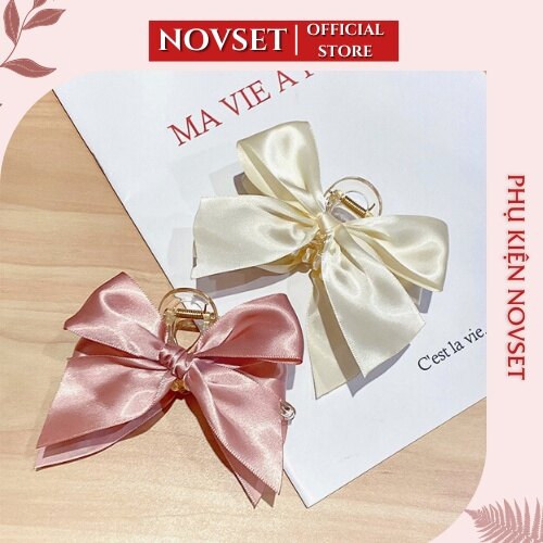 Kẹp càng cua NOVSET cặp tóc càng cua dáng dài thắt nơ