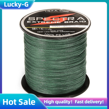 PE Braided Fishing Line, 500M Length, 30LB Test, Moss Green