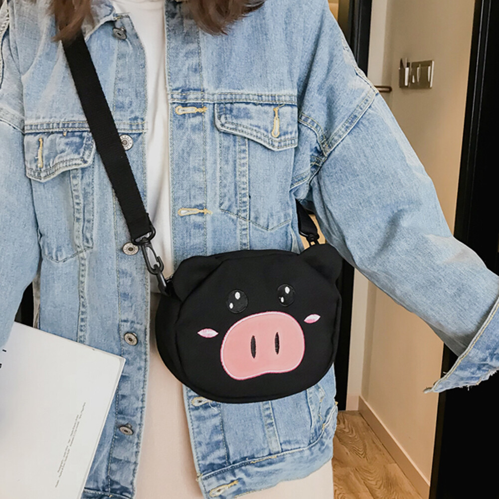 Thời trang nữ Dễ thương Túi vải vai lợn Trẻ em nhỏ đáng yêu Túi Messenger