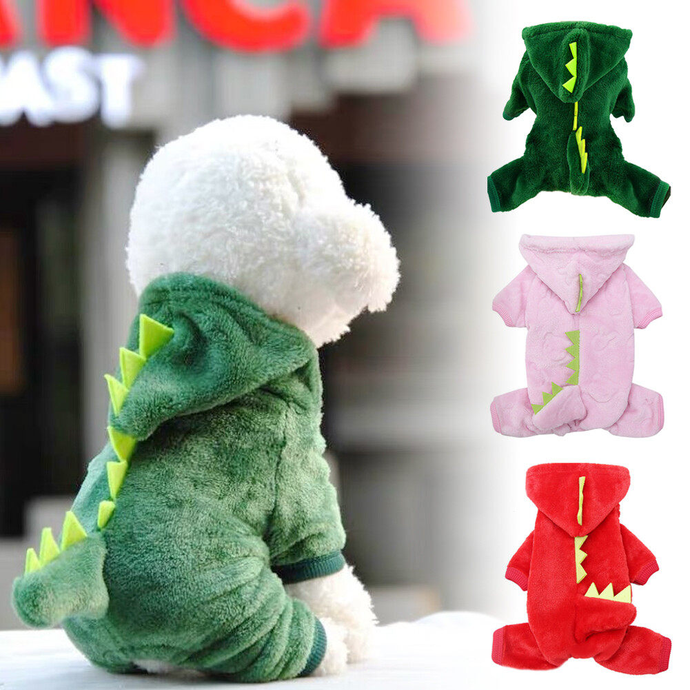 Khủng long Dày Vui nhộn cho chó cưng Quần áo mùa đông cho chó cưng Quần áo ấm áp cho thú cưng Quần áo Hoodies Áo cho chó nhỏ XS-XXL