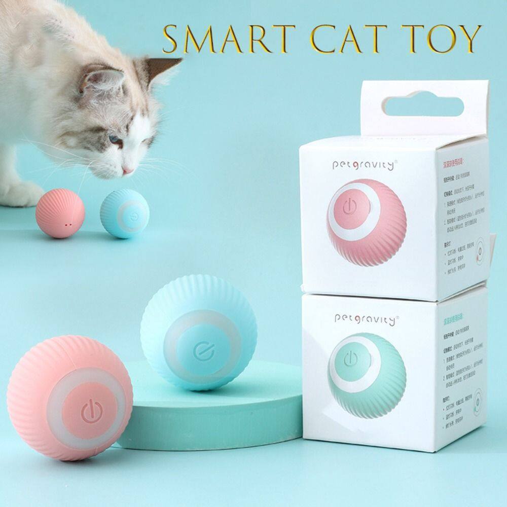 Hgii usb cho mèo con tự di chuyển chạy điện cho mèo đồ chơi cho mèo xoay 360 độ đồ chơi cho mèo con đồ dùng cho thú cưng bóng lăn