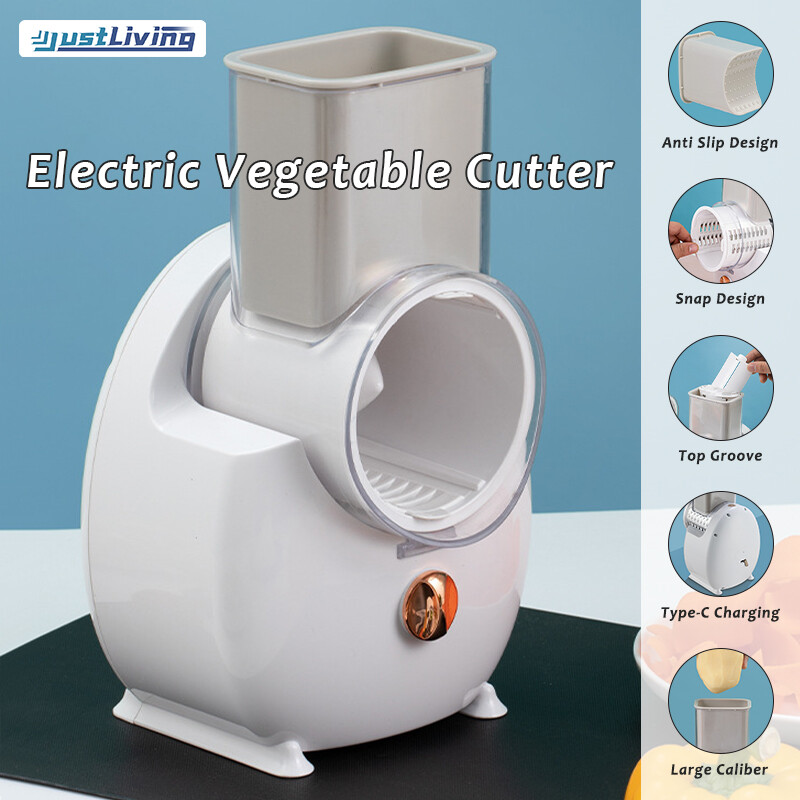 Justliving 1 cái Máy cắt rau Nhà Bếp Máy cắt rau điện trống gia dụng Máy cắt rau củ cắt lát khoai tây đa năng cắt nhỏ cà rốt cắt nhỏ cắt lát cắt quay điện tại nhà