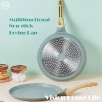 Vision Non-stick Frying Pan Maifan Stone Pancake Frying Pan High Temperature Resistant Steak Frying Pan Yuzi Roasted Frying Pan No Oil-Smoke Breakfast Grill Pan Suitable All Stove