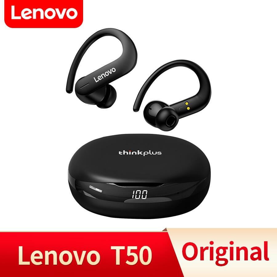Lenovo T50 TWS Bluetooth 5.3 Tai nghe Tai nghe không dây thể thao tai nghe HIFI Giảm tiếng ồn Tai nghe nhét tai earbuds có micrô chống thấm nước