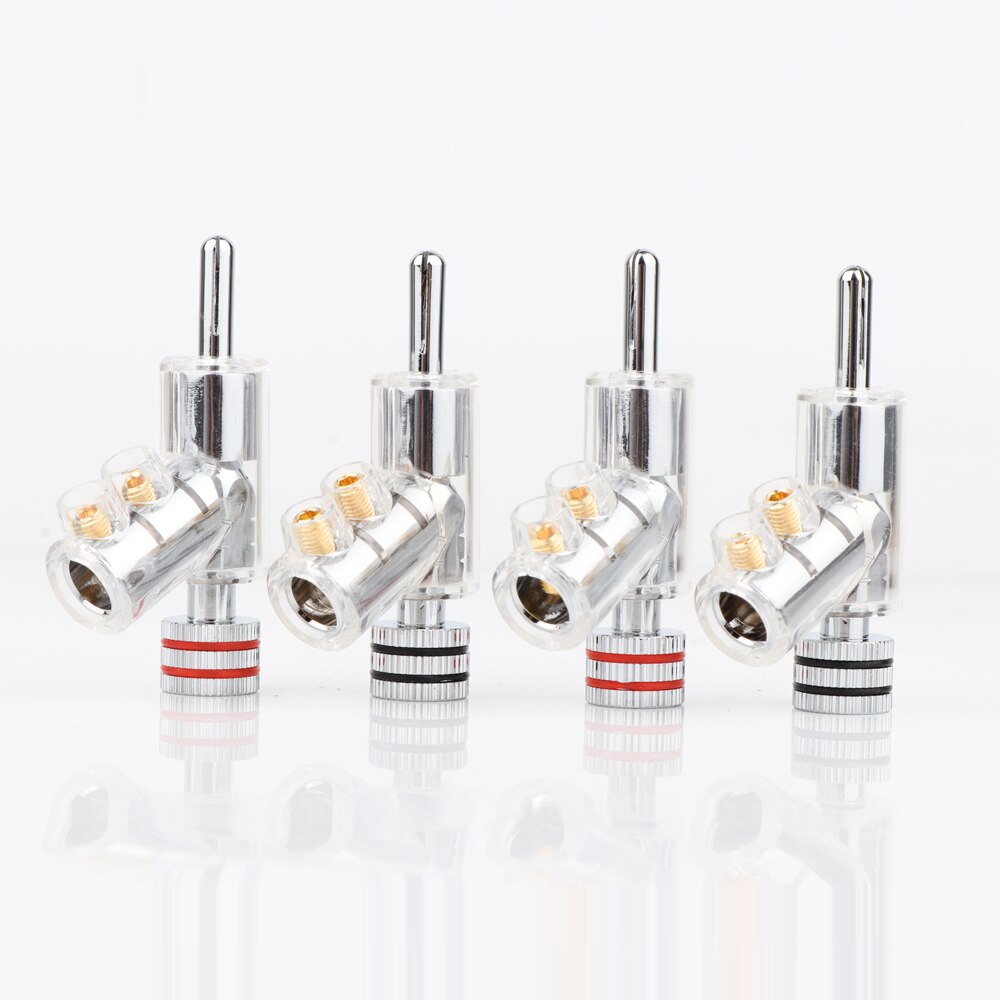 New dây loa khóa mạ rhodium hi end bằng đồng pureline dây loa tự làm đầu cắm chuối, hàng mới 100% và chất lượng cao