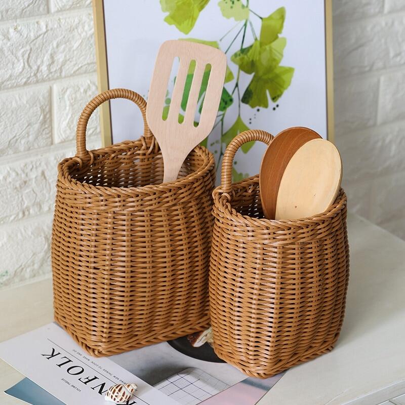 Giỏ đựng đồ giỏ đan bằng liễu gai treo tường giỏ hoa giỏ đựng cây mây hộp đựng trang trí tường vườn nhà cửa cestas mimbre