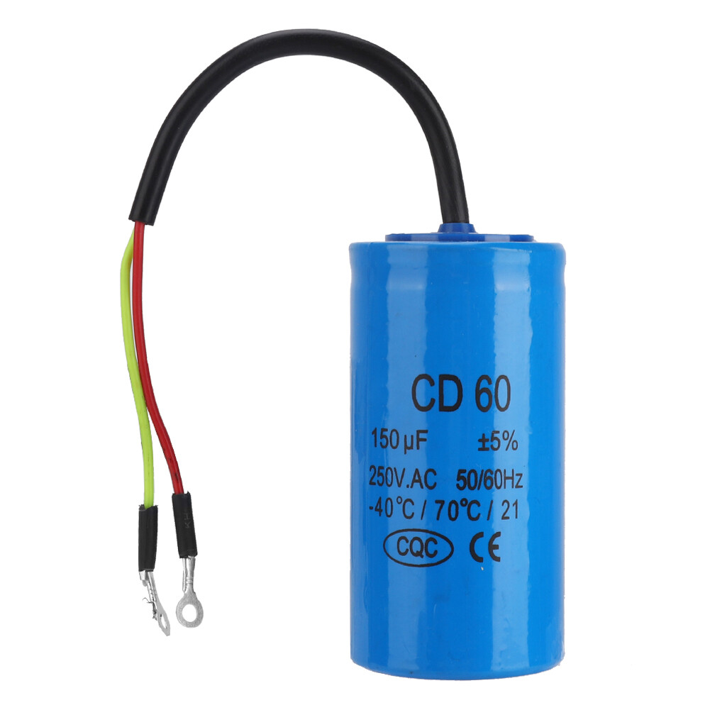 Tụ điện chạy cd60 có dây dẫn 250v ac 150uf 50/60hz cho máy nén khí động cơ