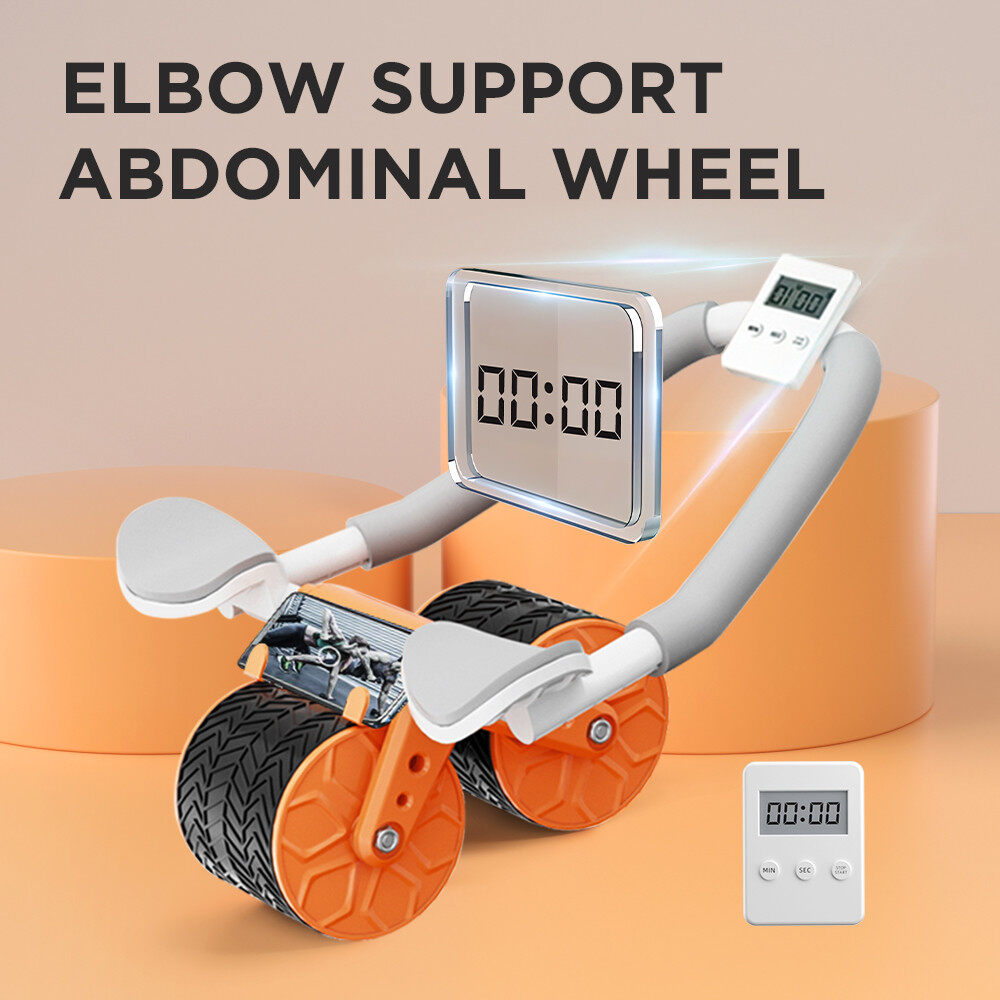 Non-Slip Ab Roller Compact Ab Roller Flat Plate Exercise Wheel Automatic Rebound Ab Roller Silent Abdominal Wheel