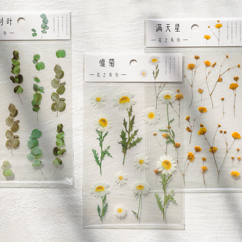 Flower Plant Sticker Diary Decoration Diy Scrapbook Labels Hand Account Stickers Stationery