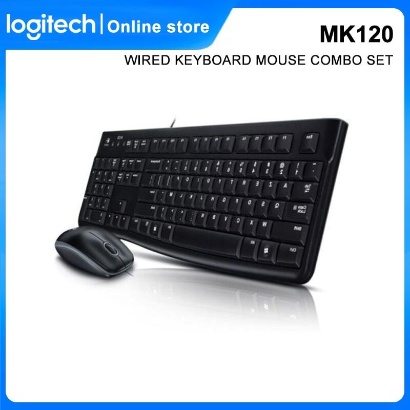 Logitech MK120 Wired Keyboard Mouse Combo Set Optical Mice Wired Keyboard Mouse For Computer ราคา  261,275 บาท*ส่งฟรี