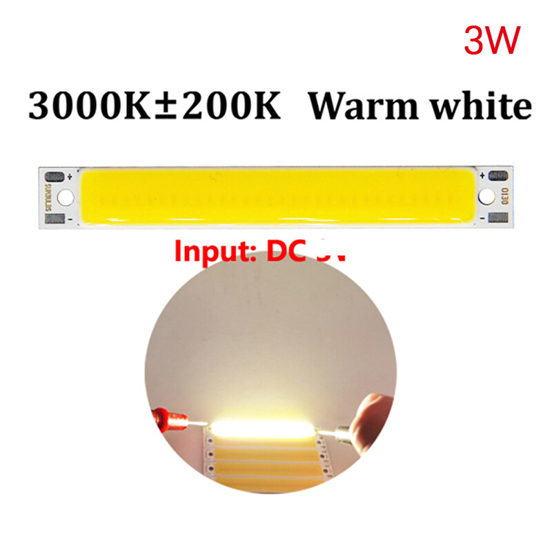 Hot bán 3v 3.7v dc 60mm 8mm led cob dải 3w ấm trắng lạnh xanh đỏ cob nguồn đèn led cho diy xe đạp đèn làm việc