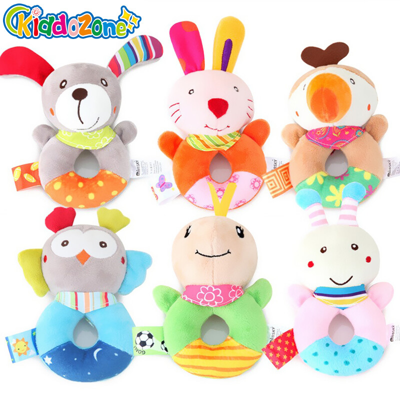 KiddoZone Lục Lạc Trẻ Em Chuông Lục Lạc Thú Nhồi Bông Hoạt Hình Mềm Dễ Thương Cho Trẻ Em Chuông Cầm Tay Đồ Chơi Giáo Dục Âm Thanh Rung Lắc Cho Trẻ Sơ Sinh Quà Tặng 0-3 Tuổi Bé Trai Bé Gái