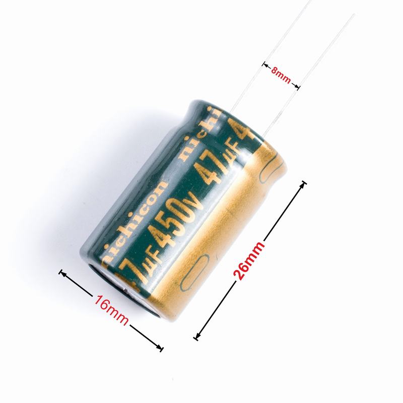 2 chiếc, nichicon 450v 47uf tụ điện điện phân 16x21mm 105 °c