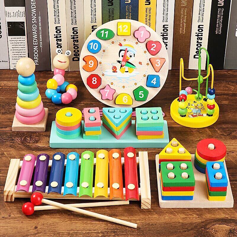 Montessori Wooden Toys for Babies 1 2 3 Years Boy Girl Gift Baby