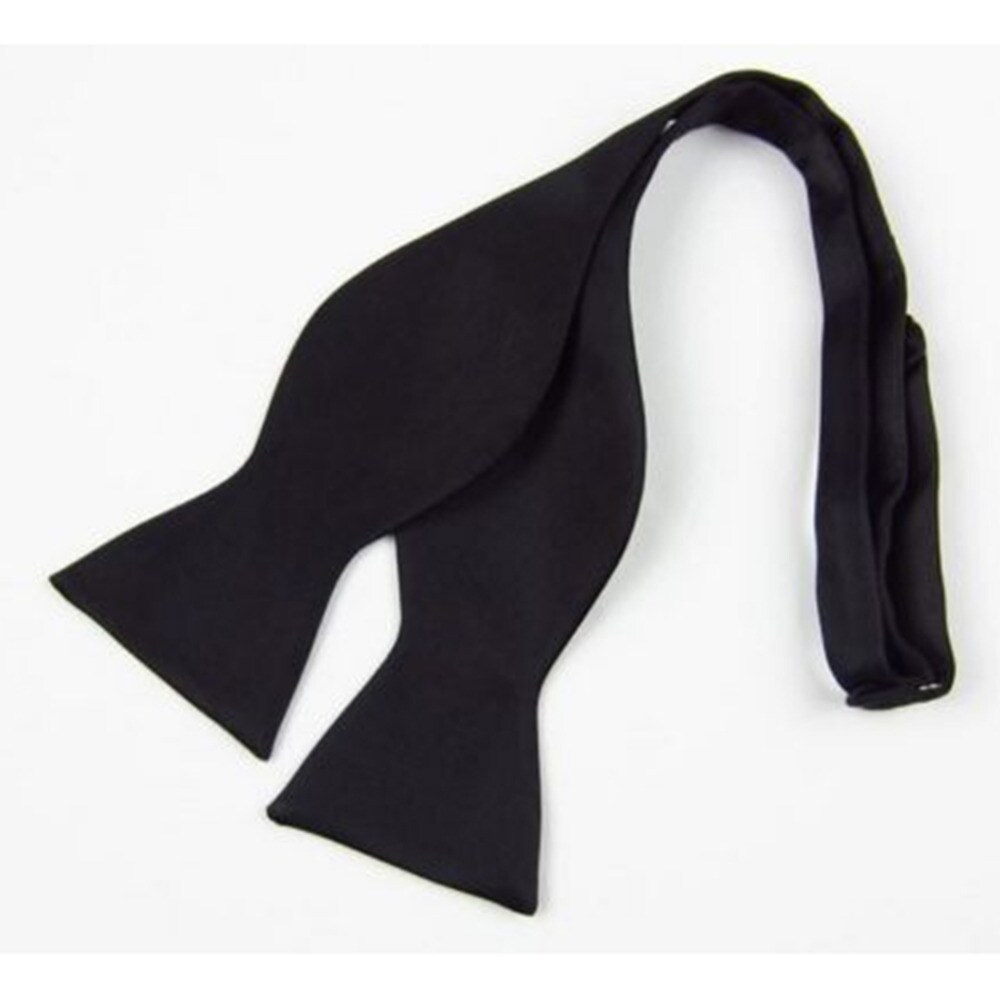 【hot】 Mens Silk Satin Plain Solid Black Bow Tie Formal Wedding Bowtie Necktie Ties Gentle Italian Satin Solid Color Fashion Bow Ties