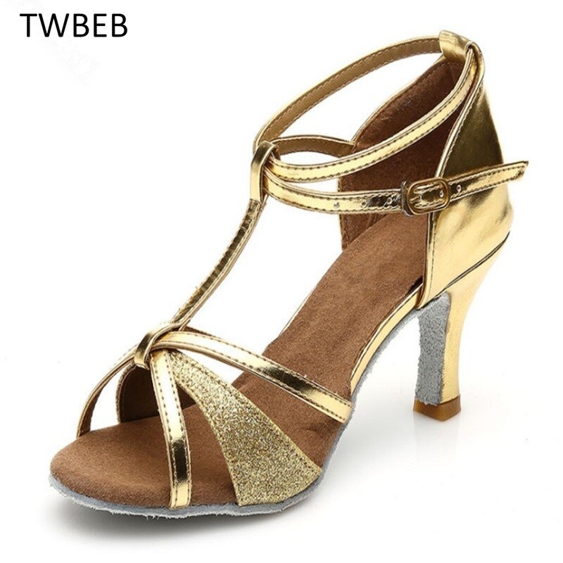 【hot】 Fashion New Latin Dance Shoes for Women/Ladies/Girls/5 Colors/Tango Pole Ballroom Dancing Shoes Heeled 7CM and 5CM