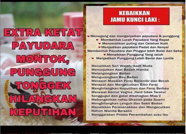 Jamu kunci laki untuk tambah saiz payudara montok (30 kapsul)