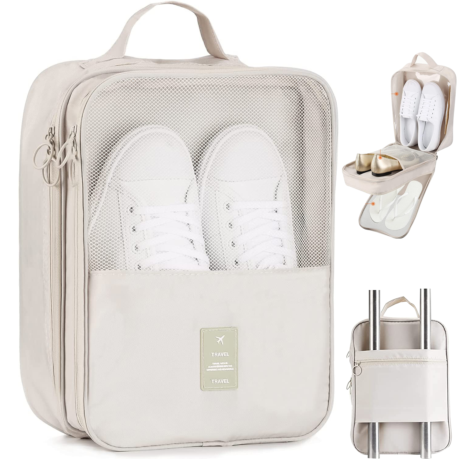 Foldable Waterproof Travel Shoe Bags Organizer - Double